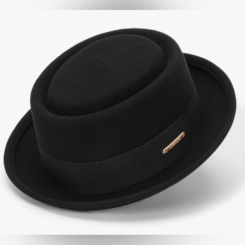 Unisex Black Porkpie hat